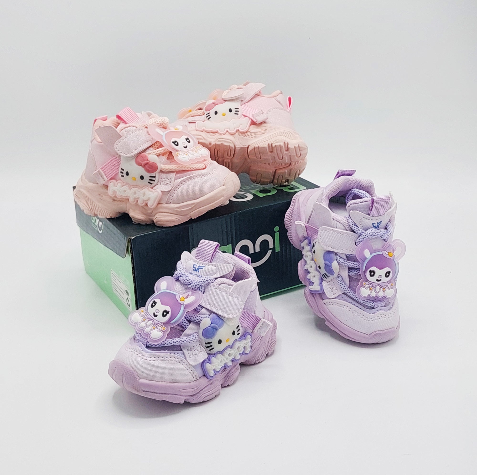 Kids Cute Design Soft Sole Sneakers with Detachable Toy - A695