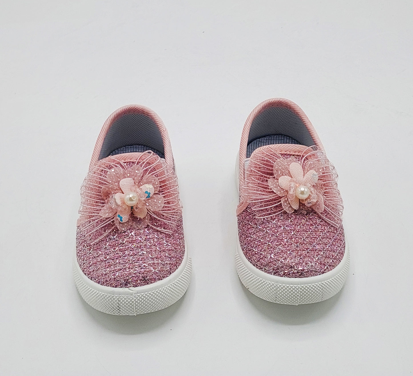 Beautiful Design Fancy Look Canvas Shoes for Kids Girls - 007 (Pink)