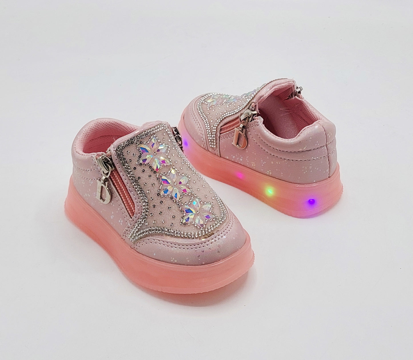 Kids Girls Beautiful Fancy Design Shoes with Lights in Sole - TK01
