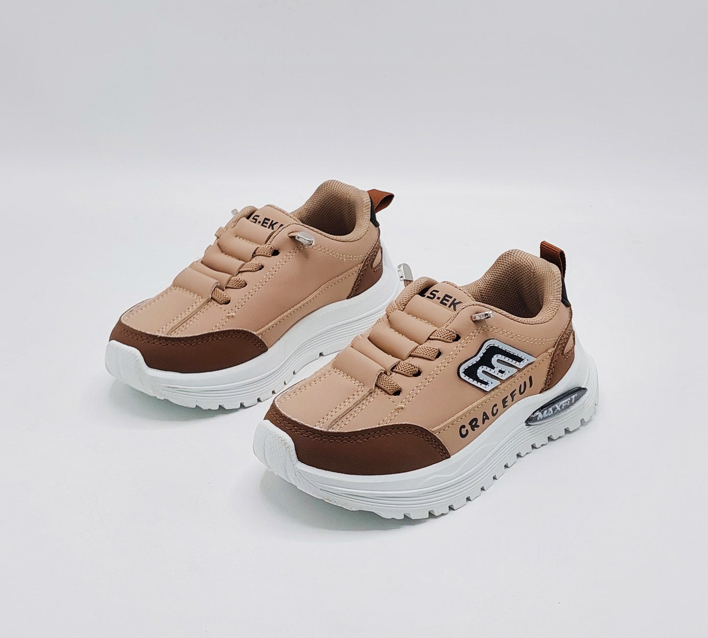 Premium Quality Trendy Look Sneakers for Kids - MFT08 (Brown)