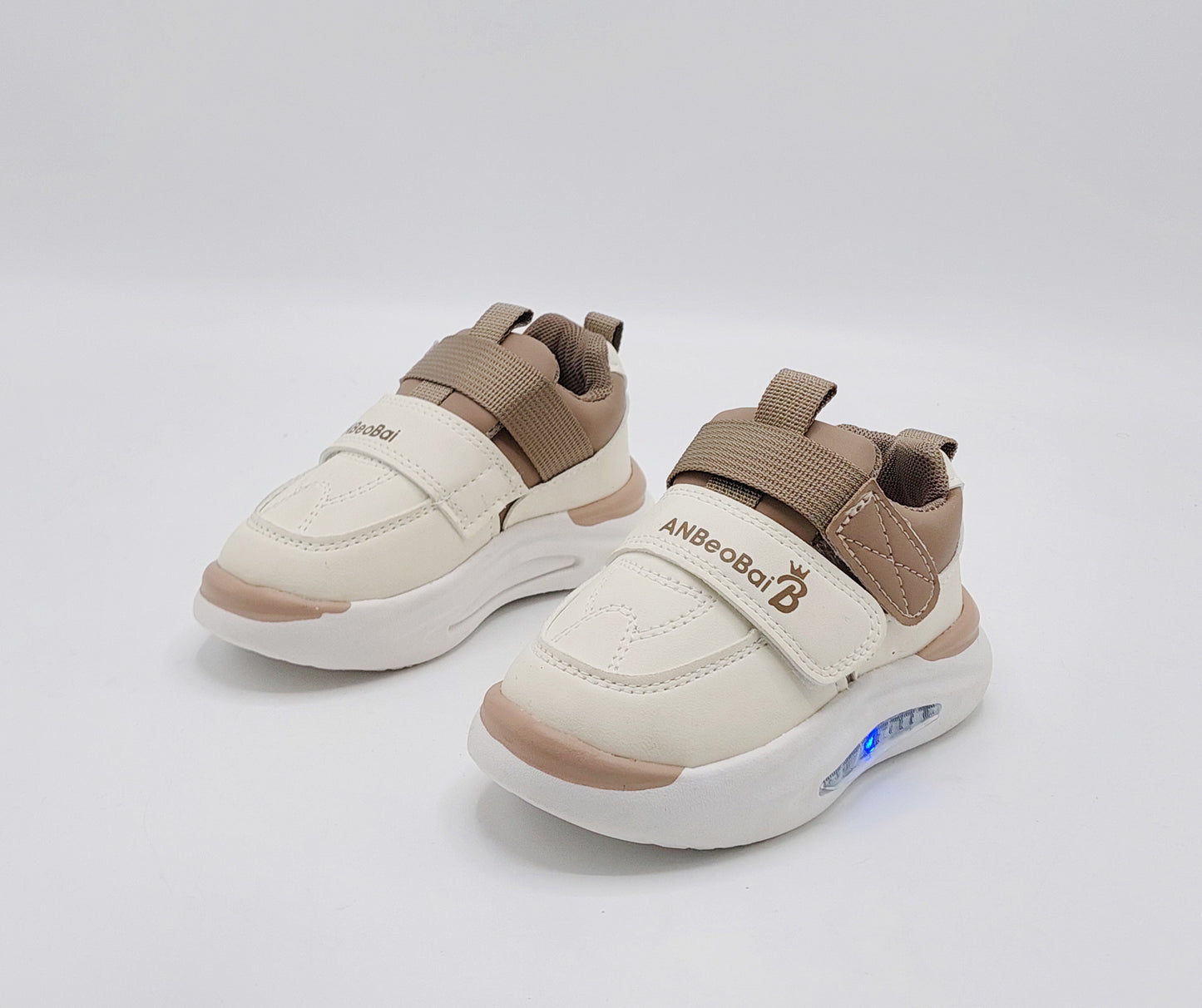 Lights in Sole Trendy Look Sneakers Shoes For Kids - AHS532 (Brown)