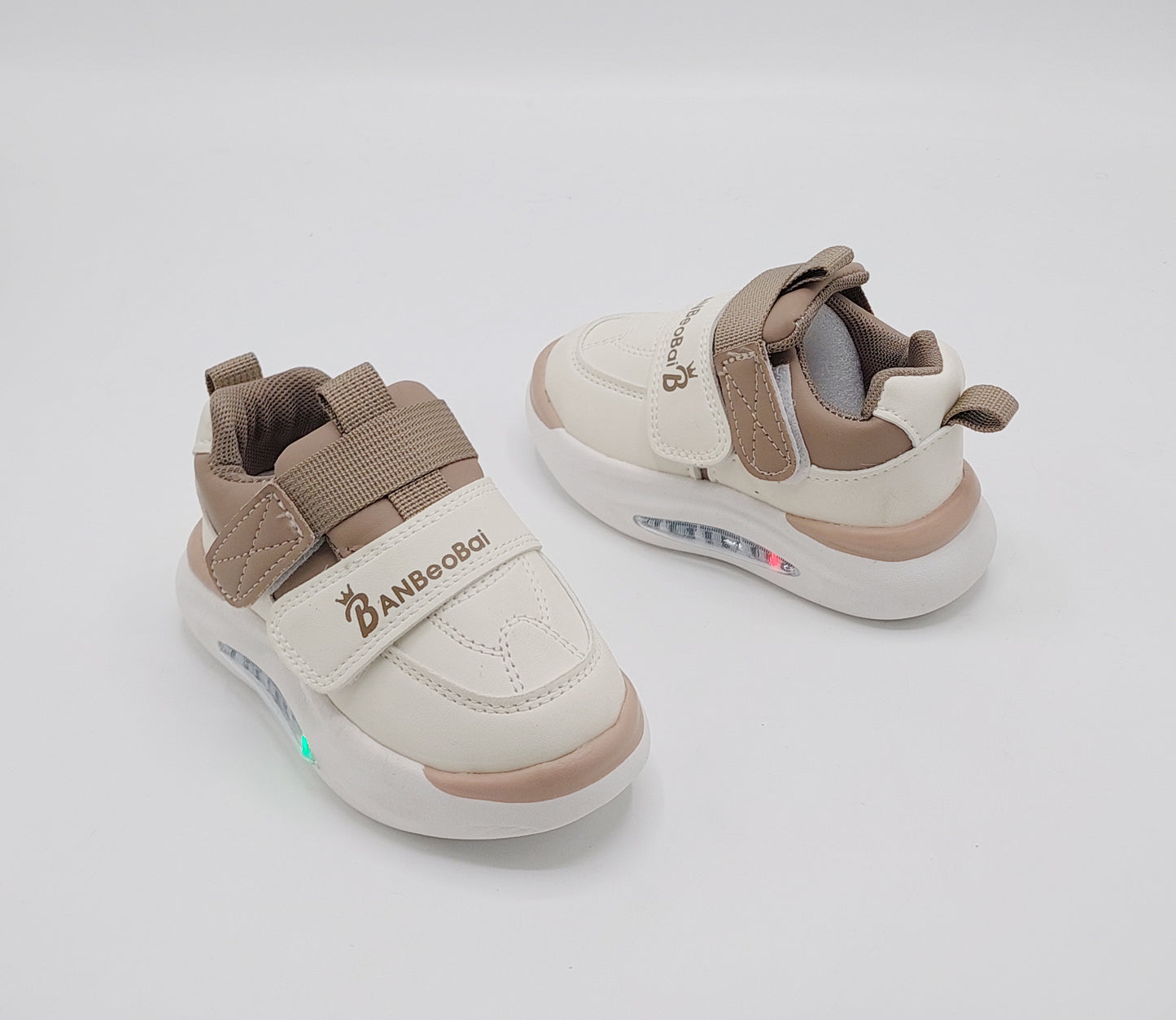 Lights in Sole Trendy Look Sneakers Shoes For Kids - AHS532 (Brown)