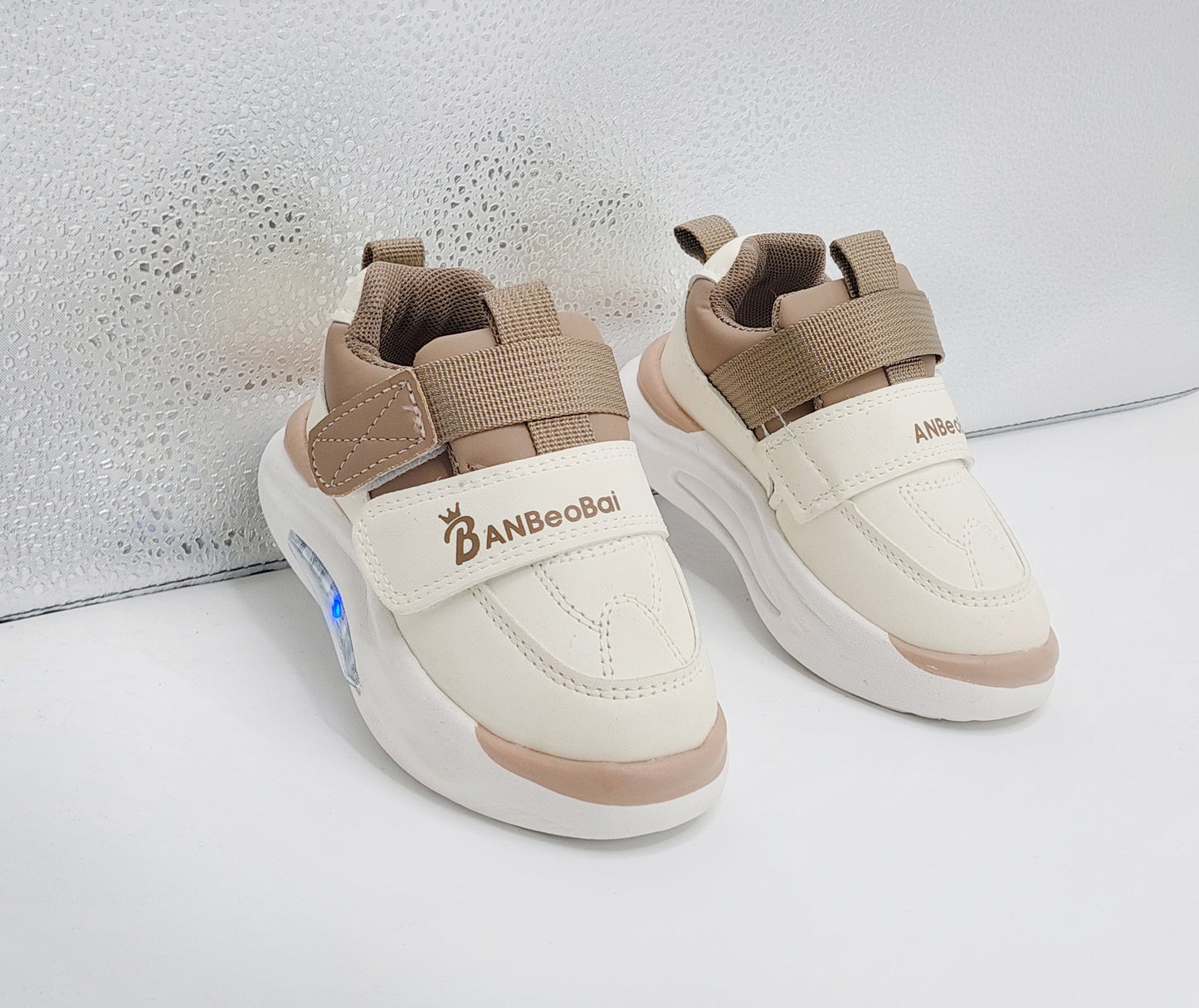 Lights in Sole Trendy Look Sneakers Shoes For Kids - AHS532 (Brown)