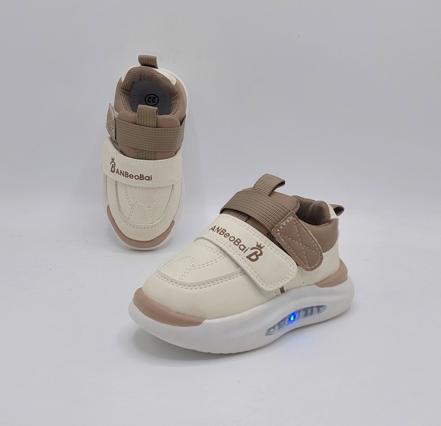 Lights in Sole Trendy Look Sneakers Shoes For Kids - AHS532 (Brown)