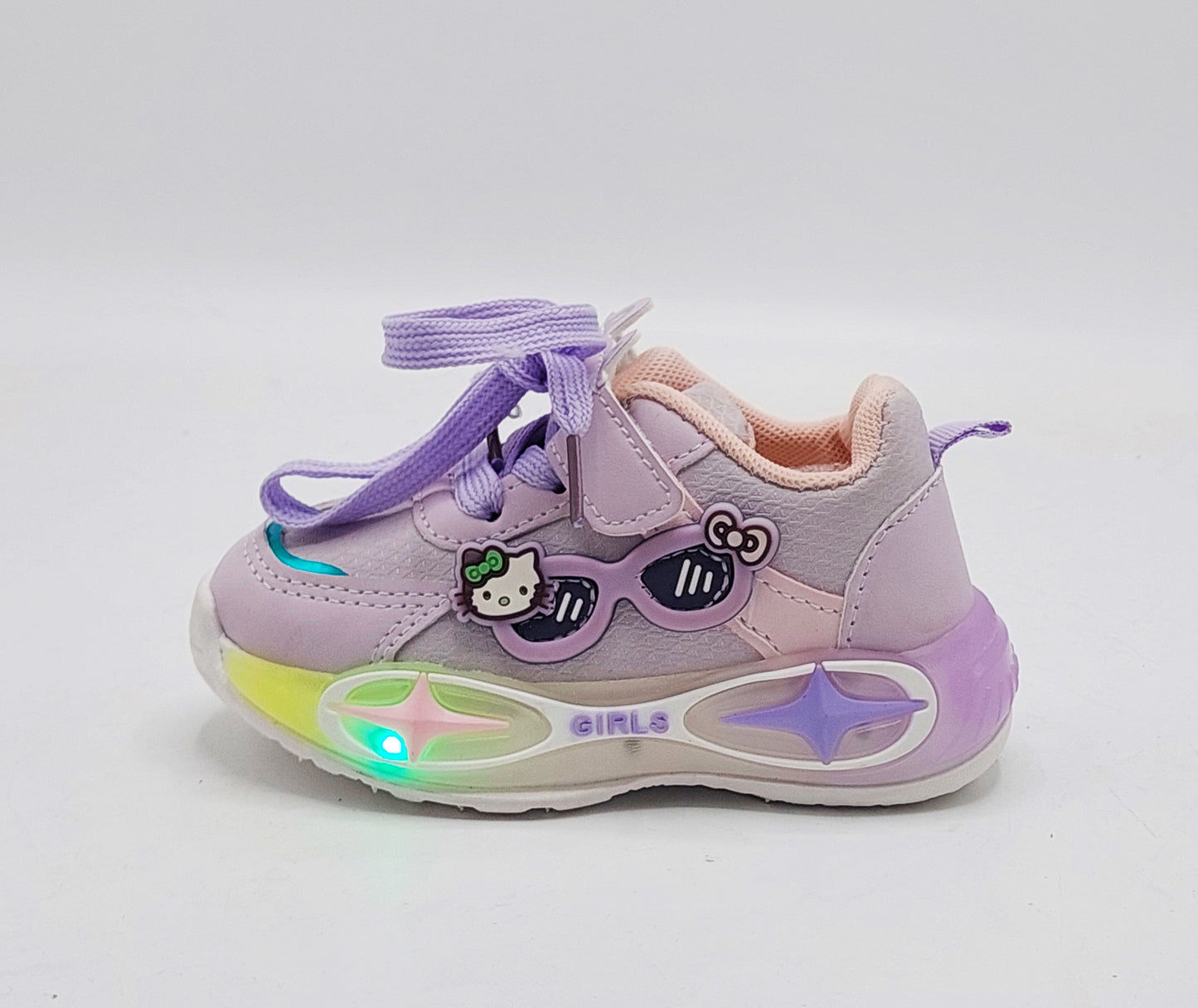 Lights in Sole Soft Sole Cute Design Shoes for Kids - YC101 (Light Purple)