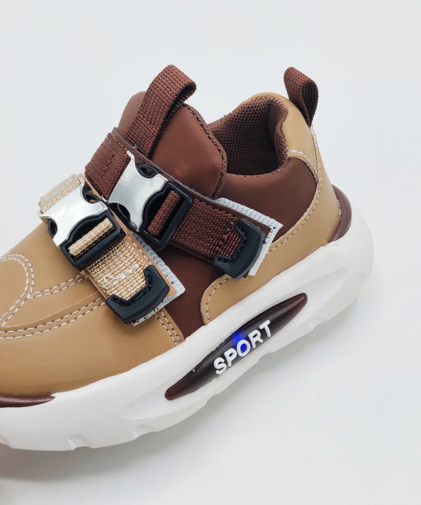 Lights in Sole Trendy Look Sneakers for Kids - LIO11(Beige)