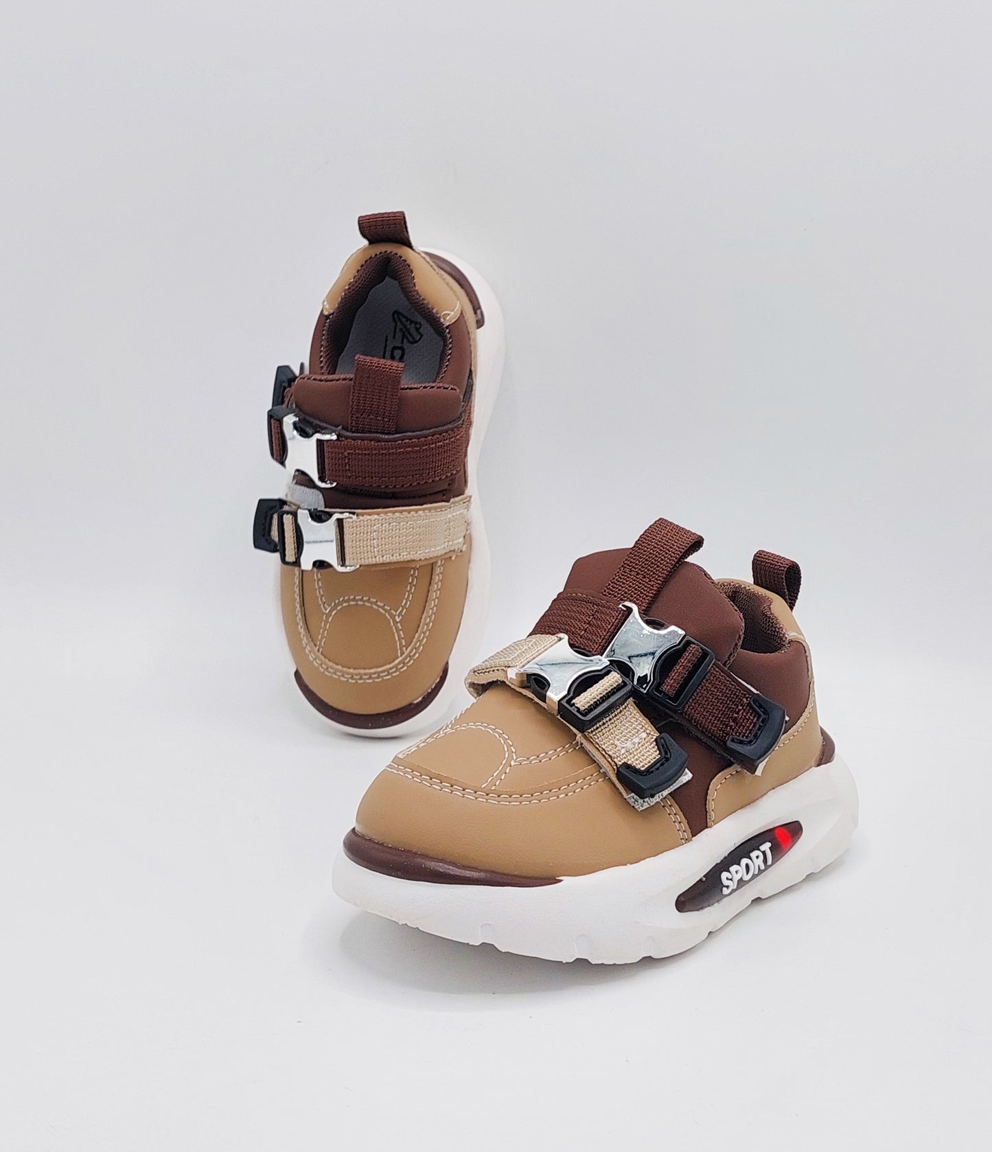 Lights in Sole Trendy Look Sneakers for Kids - LIO11(Beige)