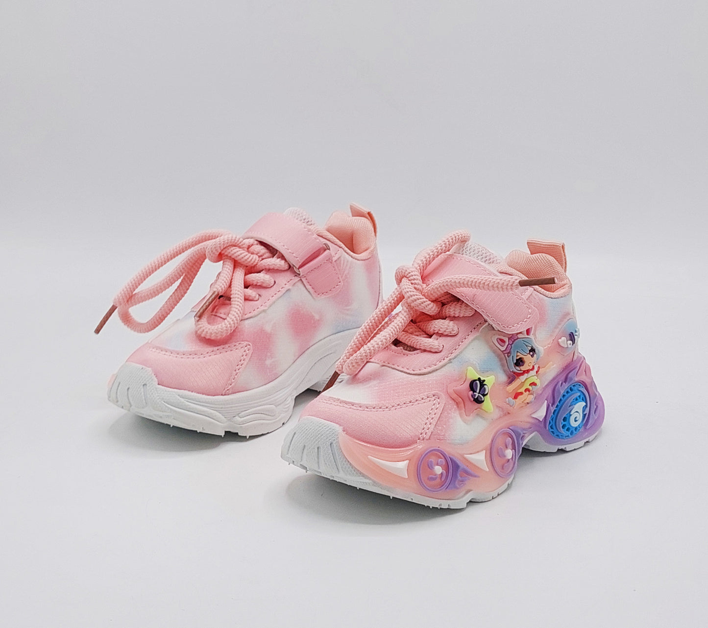 Light in Sole Trendy Look Sneakers for Kids - YB663 (Pink)