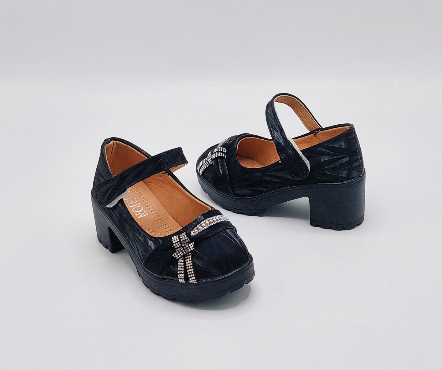 Light Weight Fancy Pumps for Kids Girls - LG777 (Black)