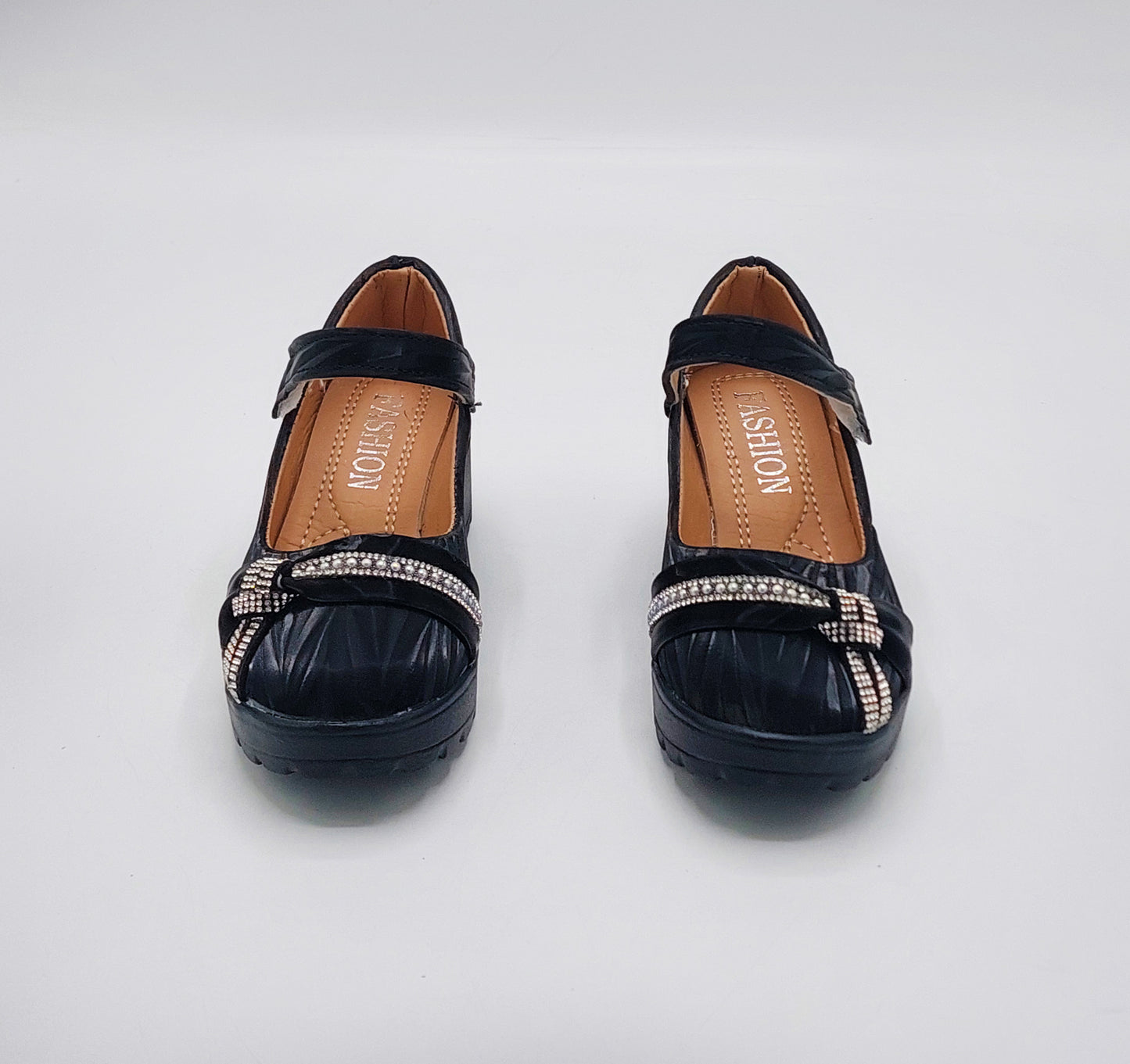 Light Weight Fancy Pumps for Kids Girls - LG777 (Black)