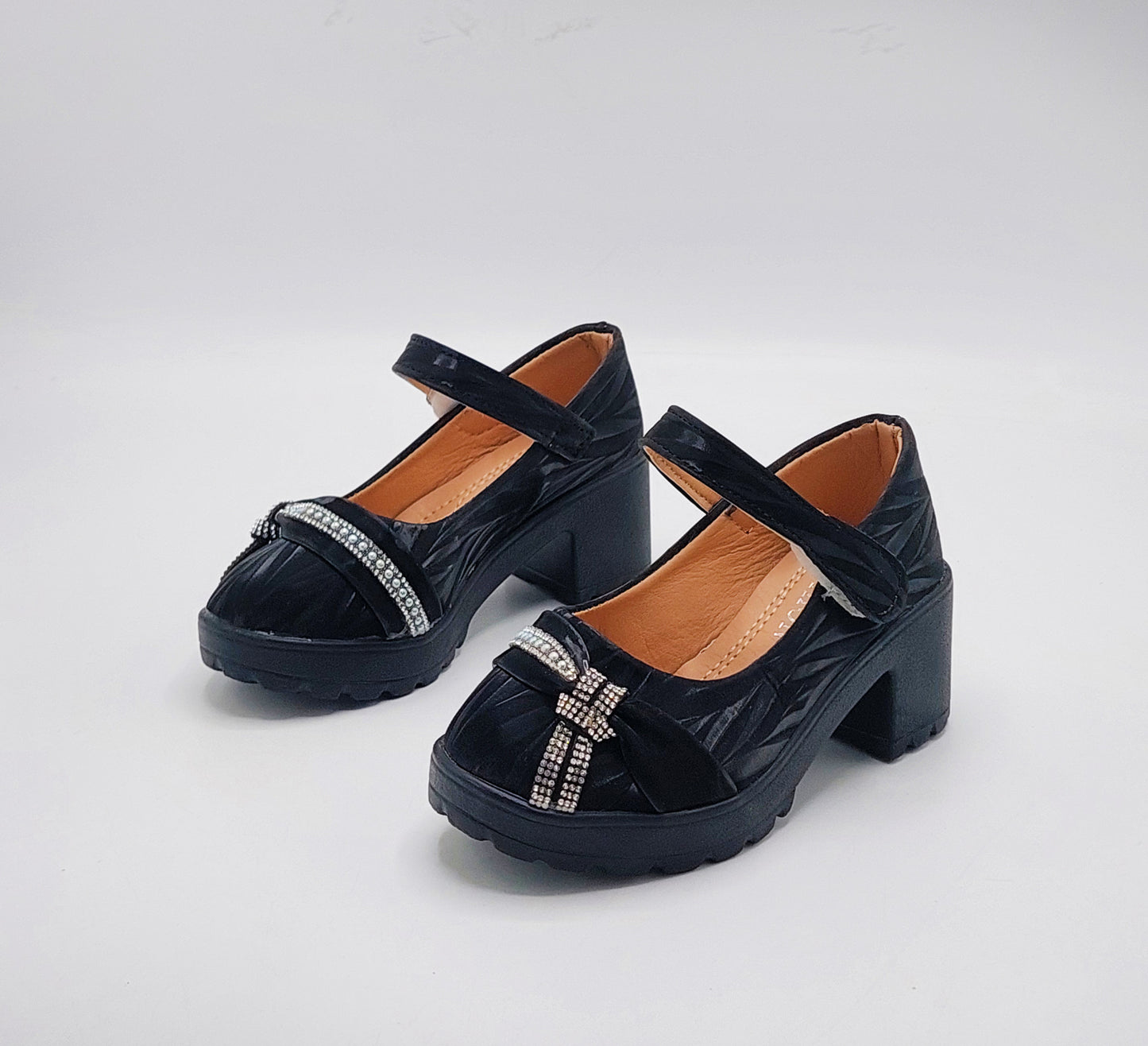 Light Weight Fancy Pumps for Kids Girls - LG777 (Black)