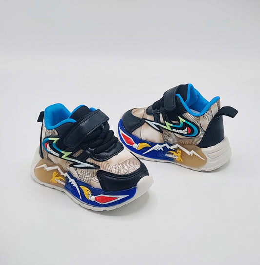 Lights In Sole Trendy Look Premium Quality Sneakers For Boys And Girls - YD5 (Beige)