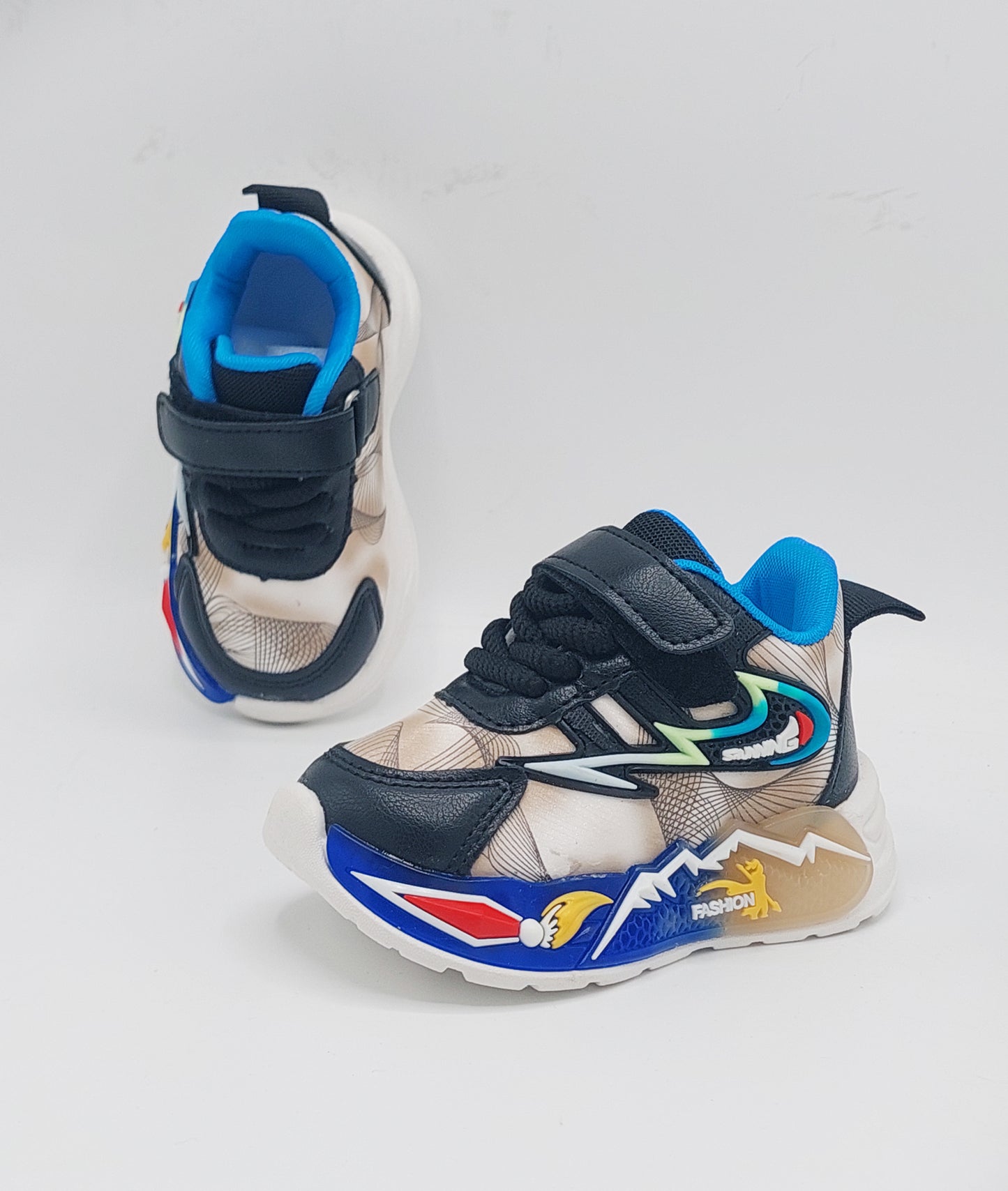 Lights In Sole Trendy Look Premium Quality Sneakers For Boys And Girls - YD5 (Beige)