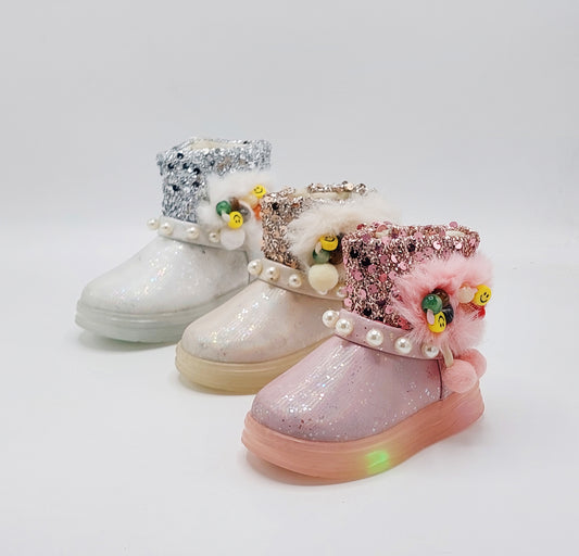 Lights in Sole Fancy Long Shoes for Kids Girls - ABB402