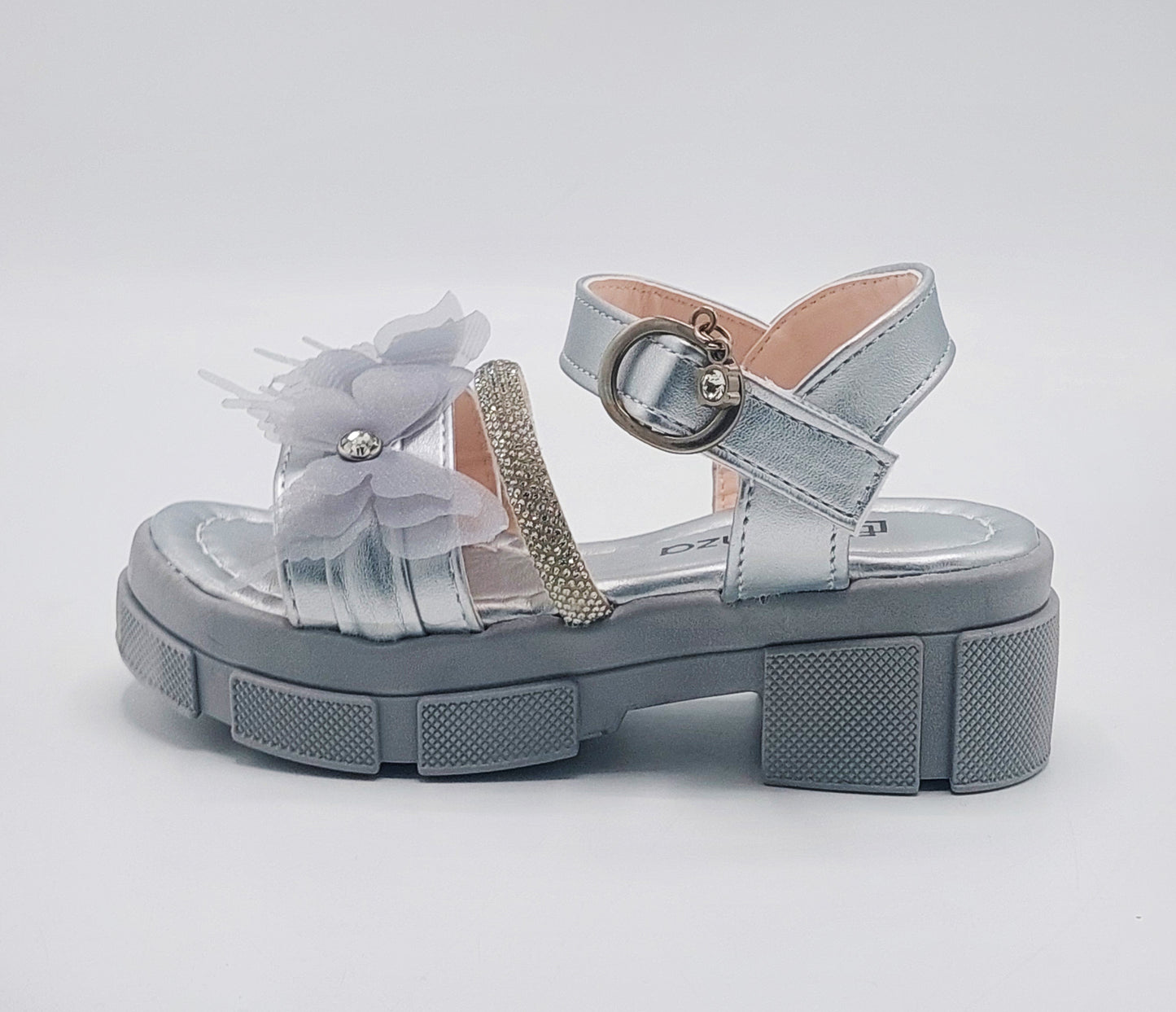 Premium Quality Fancy Sandal's With Heels For Kid's Girl's - 550 (Gray)