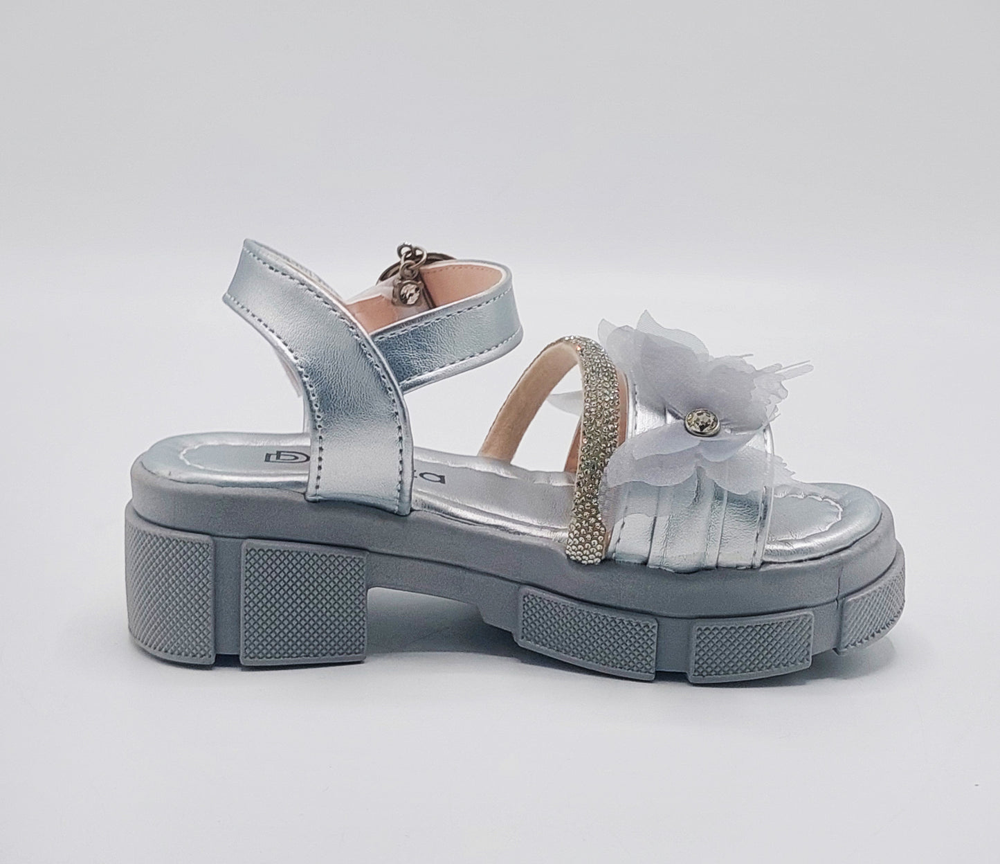 Premium Quality Fancy Sandal's With Heels For Kid's Girl's - 550 (Gray)