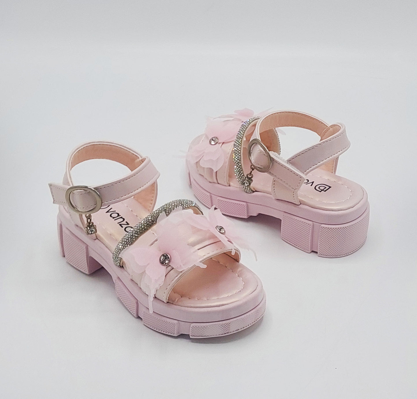 Premium Quality Fancy Sandal's With Heels For Kid's Girl's - 550 (Pink)