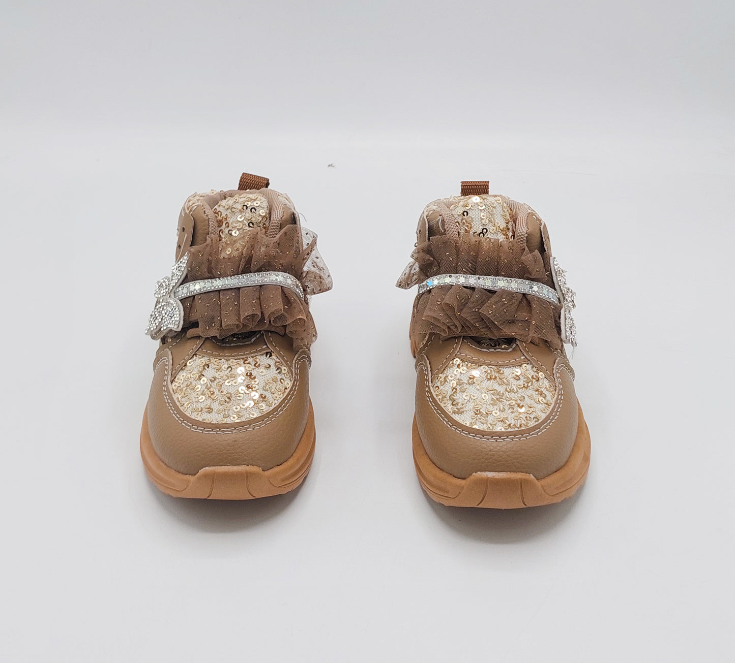 Girl's Fancy Look Sneakers for Kids - ST95 (Khaki)