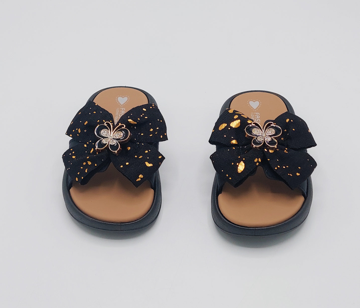Trendy Looking Bow Slippers With Butterfly Buckle For Girls - BX13