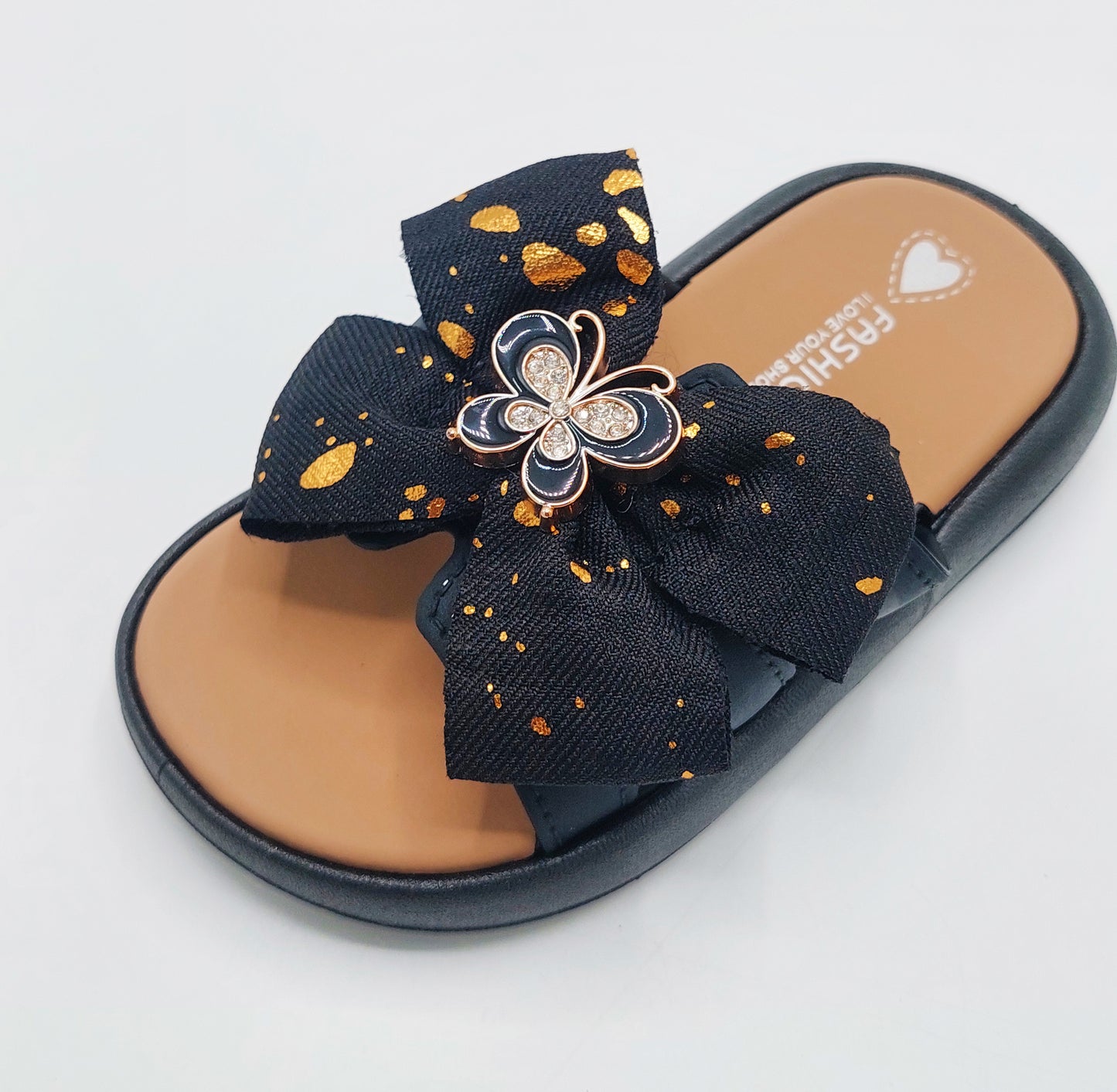 Trendy Looking Bow Slippers With Butterfly Buckle For Girls - BX13
