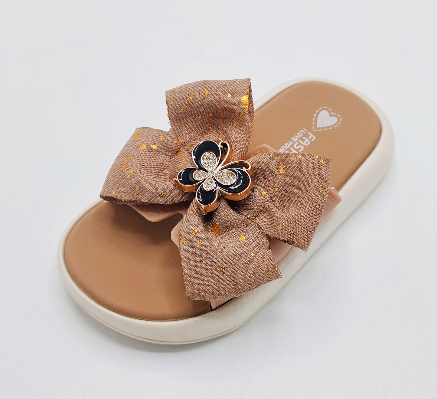 Trendy Looking Bow Slippers With Butterfly Buckle For Girls - BX13