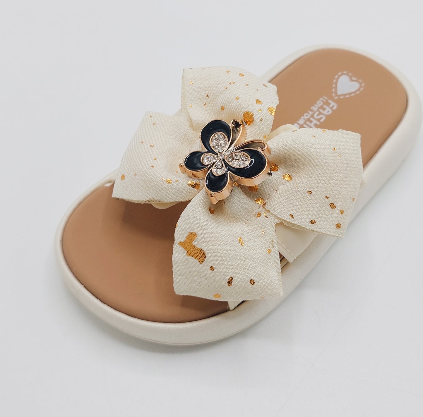 Trendy Looking Bow Slippers With Butterfly Buckle For Girls - BX13