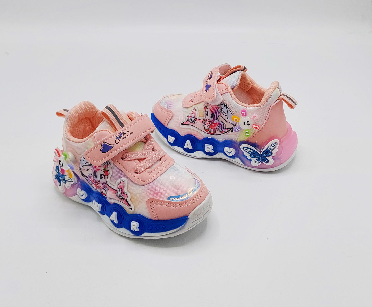 Trendy Looking Sneakers With LED Sole For Girls - KM1 (Pink)