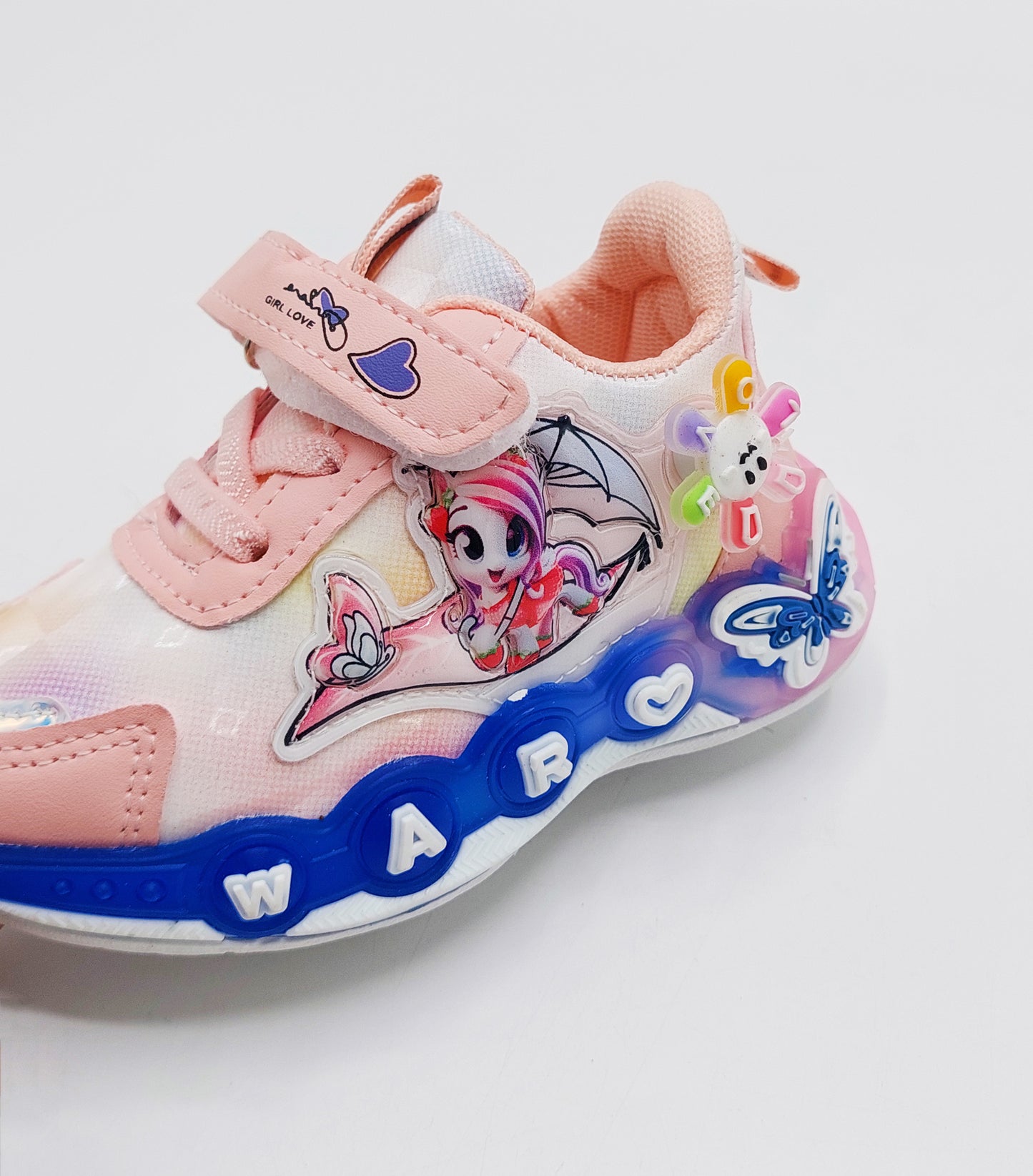 Trendy Looking Sneakers With LED Sole For Girls - KM1 (Pink)