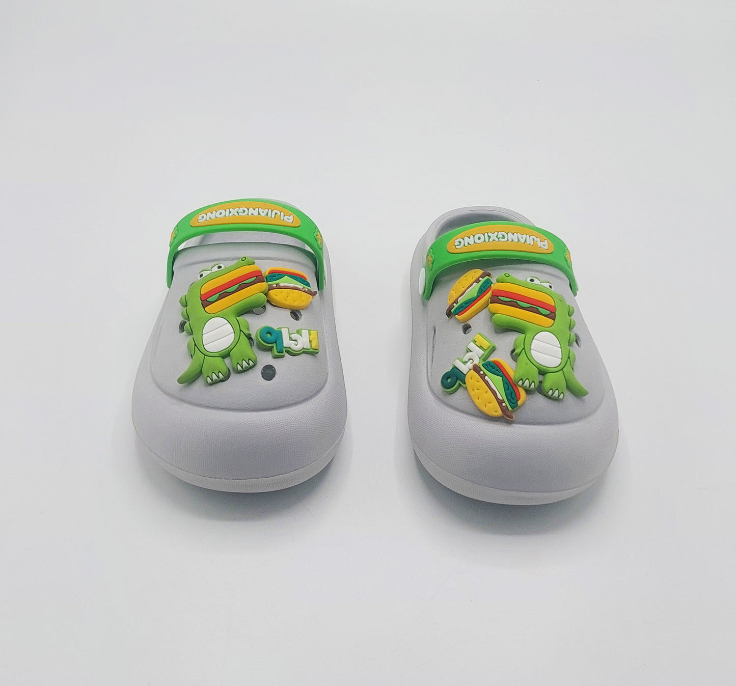 Dino Theme Crocs for Kids - DC (Gray)