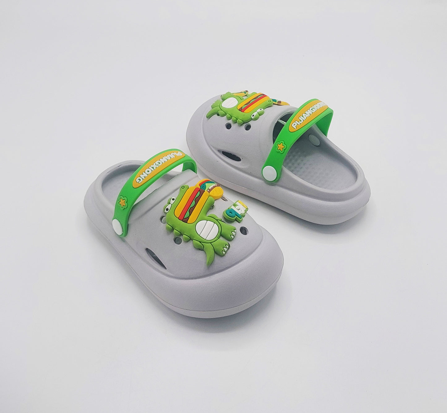 Dino Theme Crocs for Kids - DC (Gray)