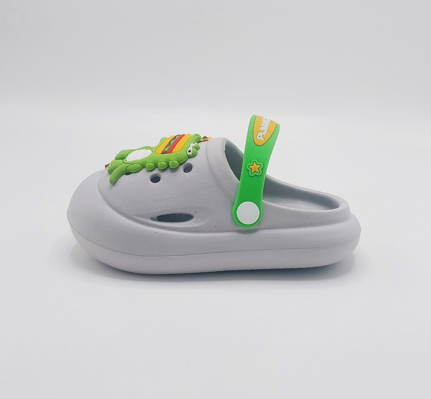 Dino Theme Crocs for Kids - DC (Gray)