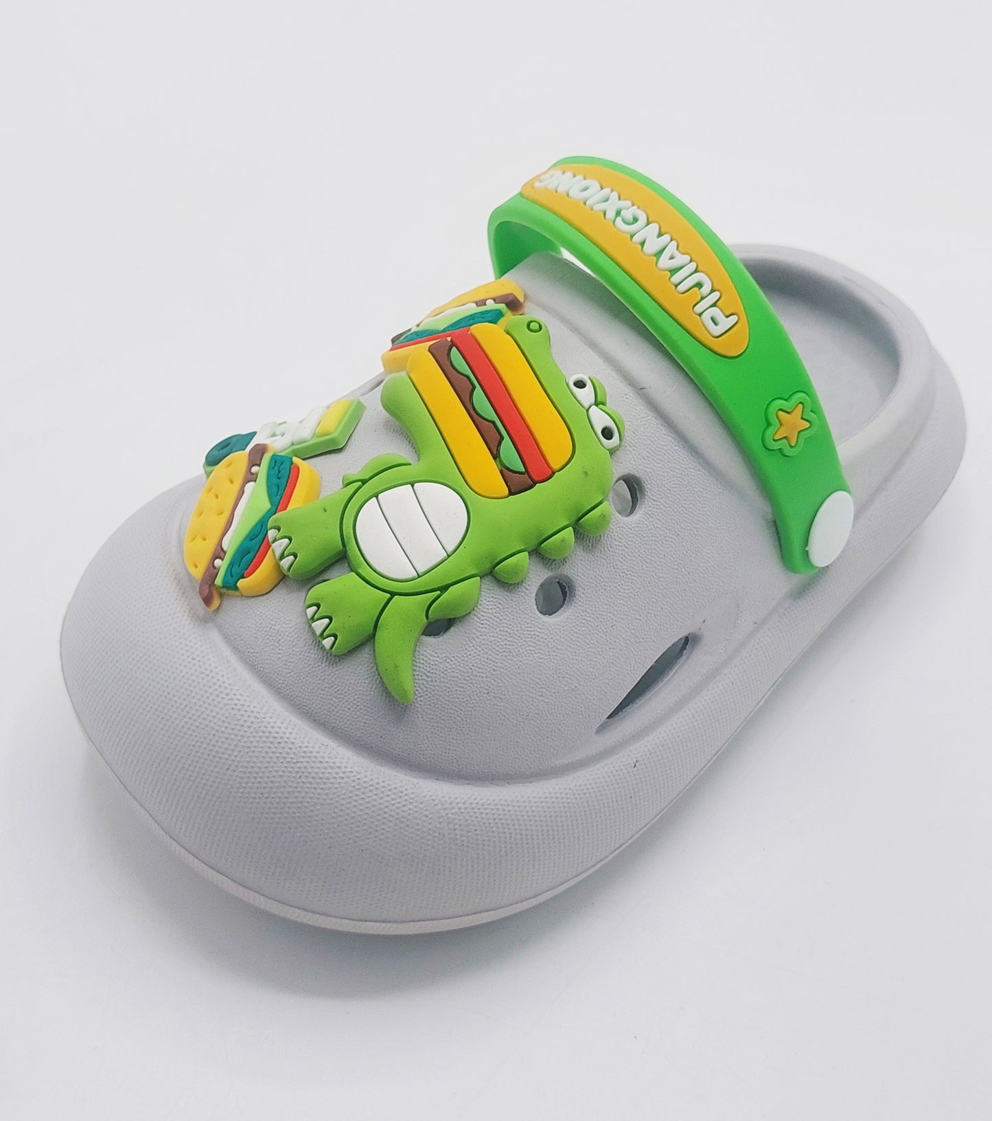 Dino Theme Crocs for Kids - DC (Gray)