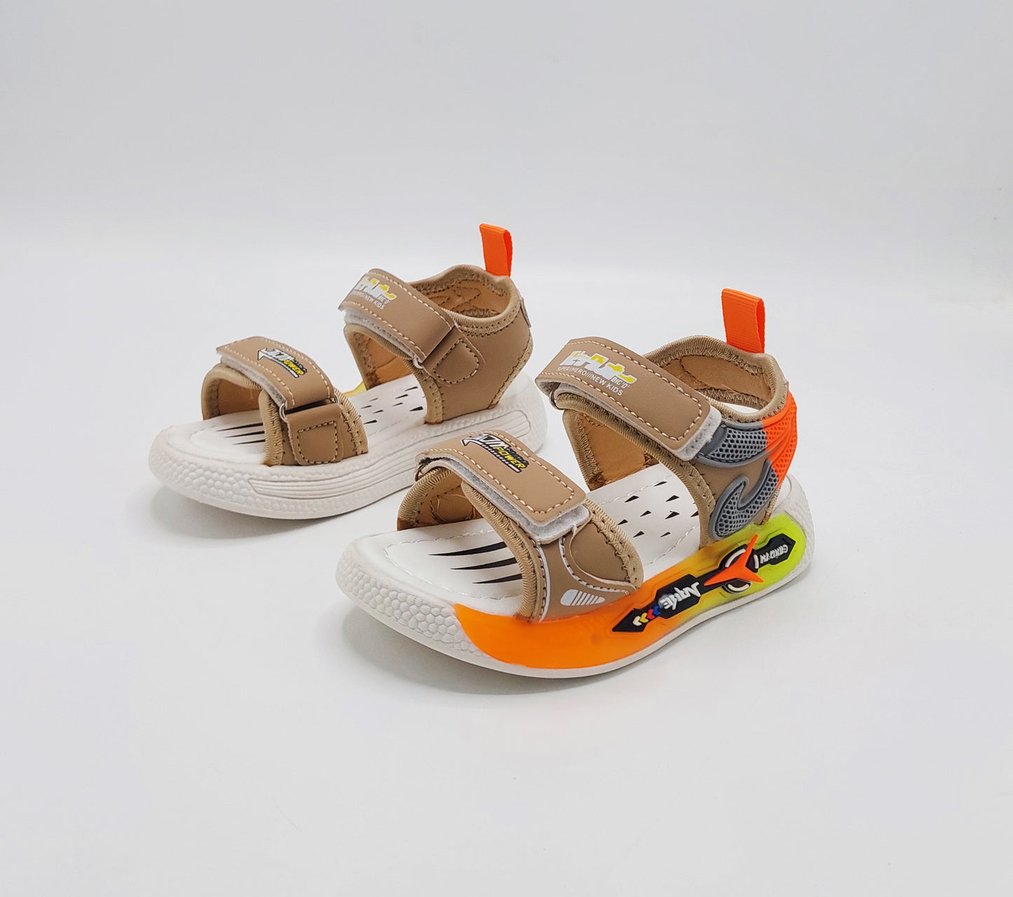 Trendy Looking Sandals with LED Sole for Boys - UN17 (Brown)
