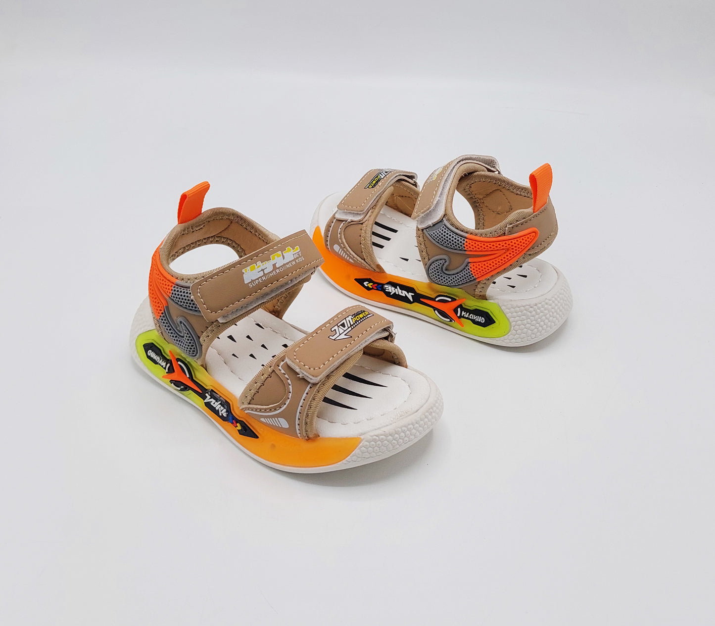 Trendy Looking Sandals with LED Sole for Boys - UN17 (Brown)