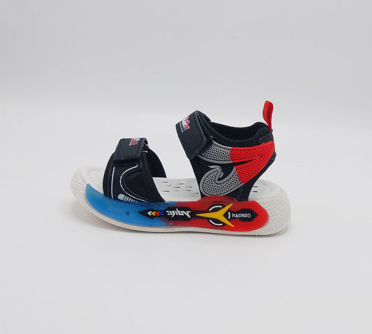 Trendy Looking Sandals with LED Sole for Boys - UN17 (Black)