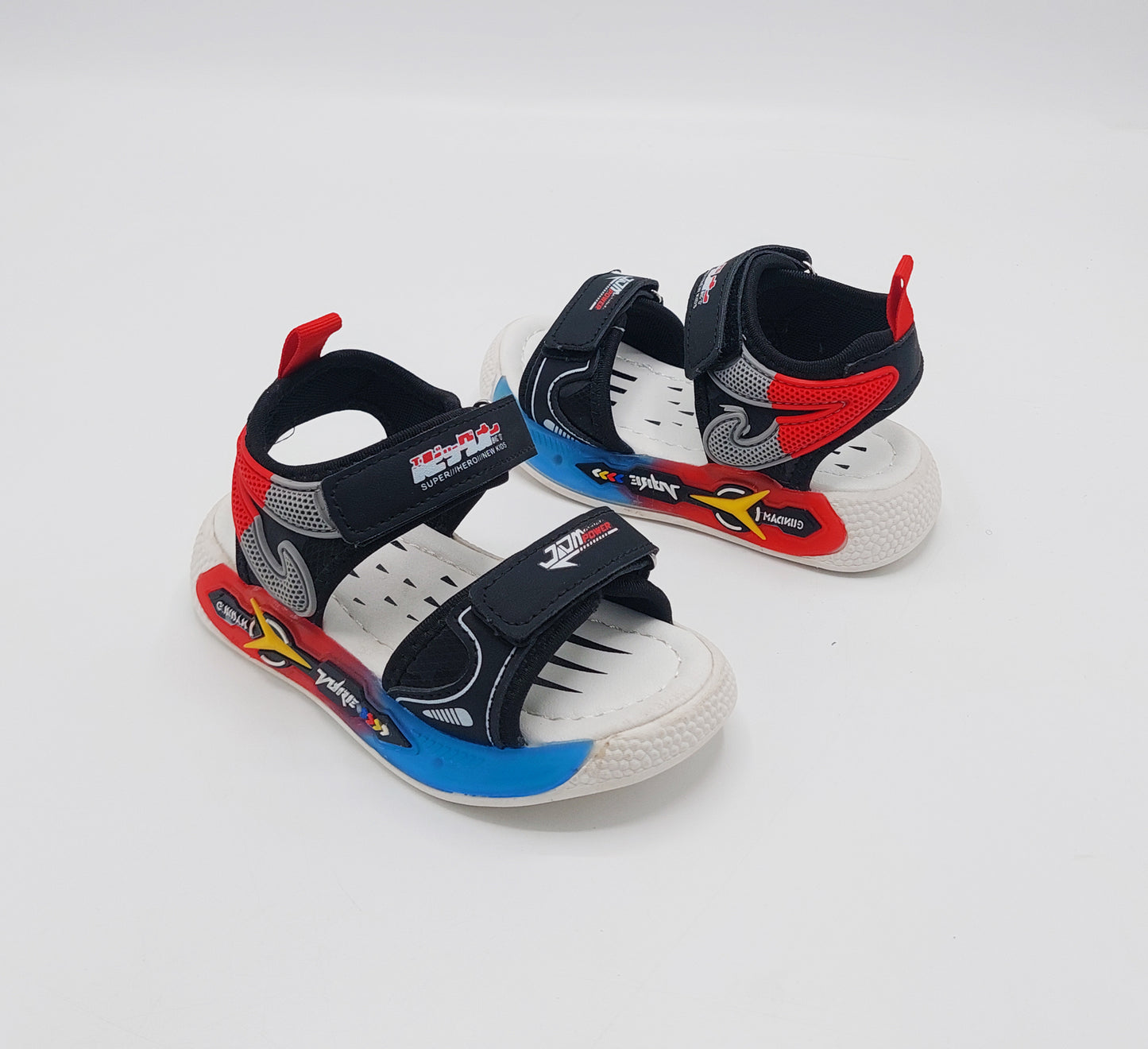 Trendy Looking Sandals with LED Sole for Boys - UN17 (Black)