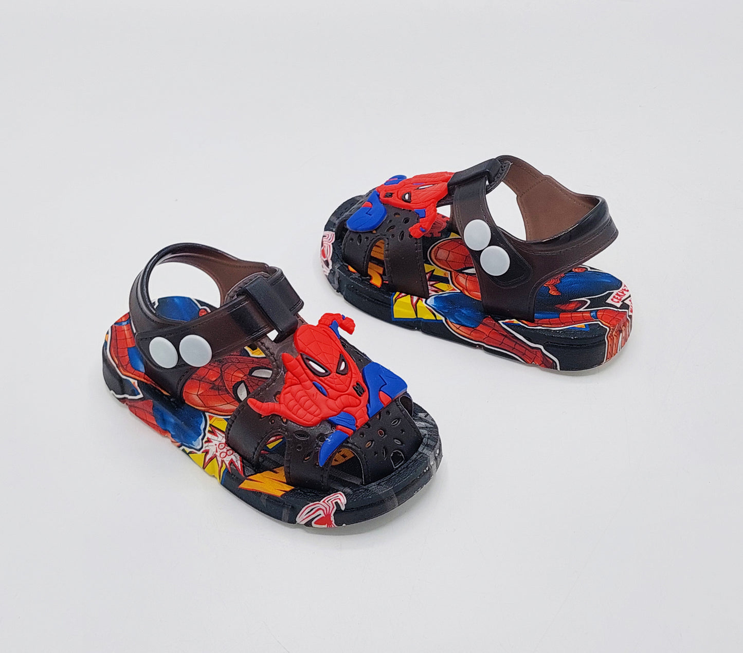 Soft Sole Spiderman Theme Sandals for Kids - 2181 (Black)
