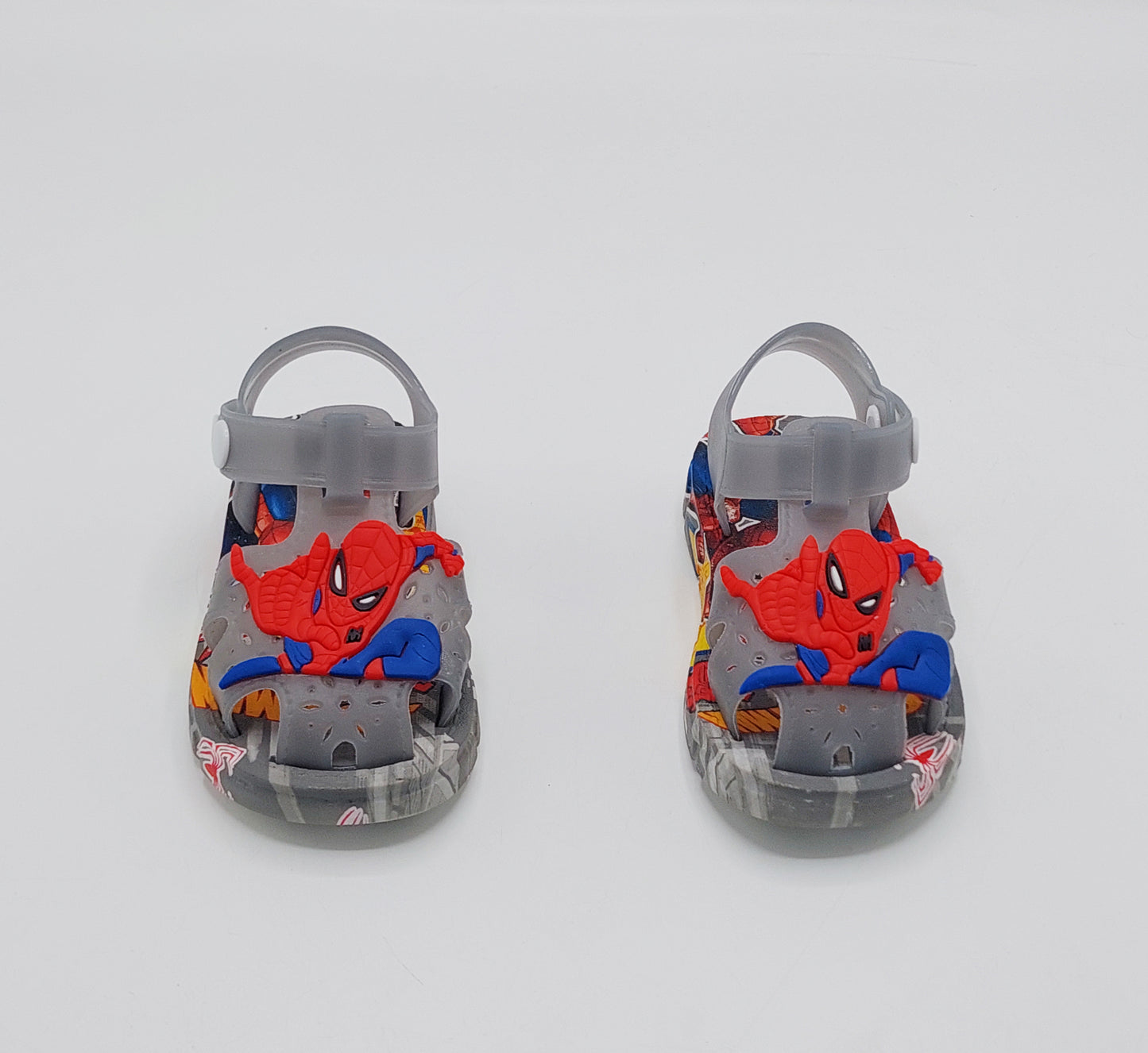 Soft Sole Spiderman Theme Sandals for Kids - 2181 (Gray)