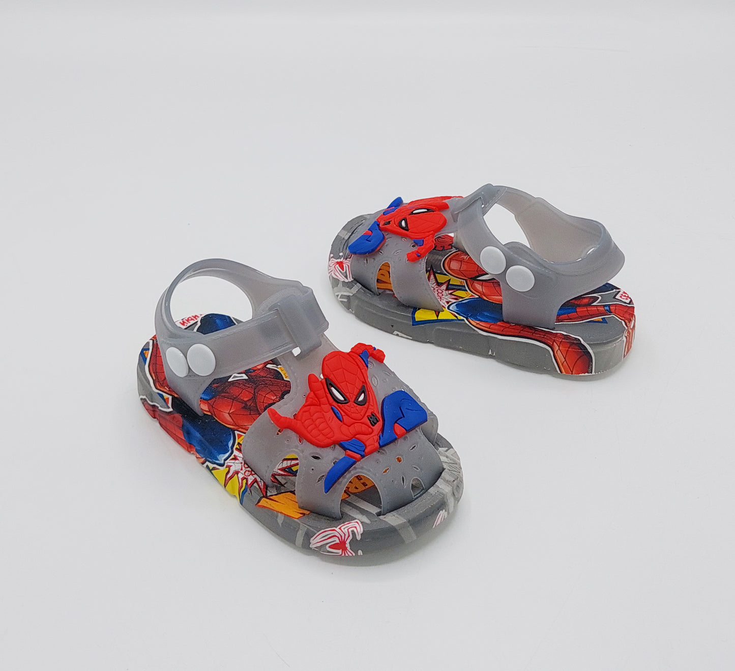 Soft Sole Spiderman Theme Sandals for Kids - 2181 (Gray)