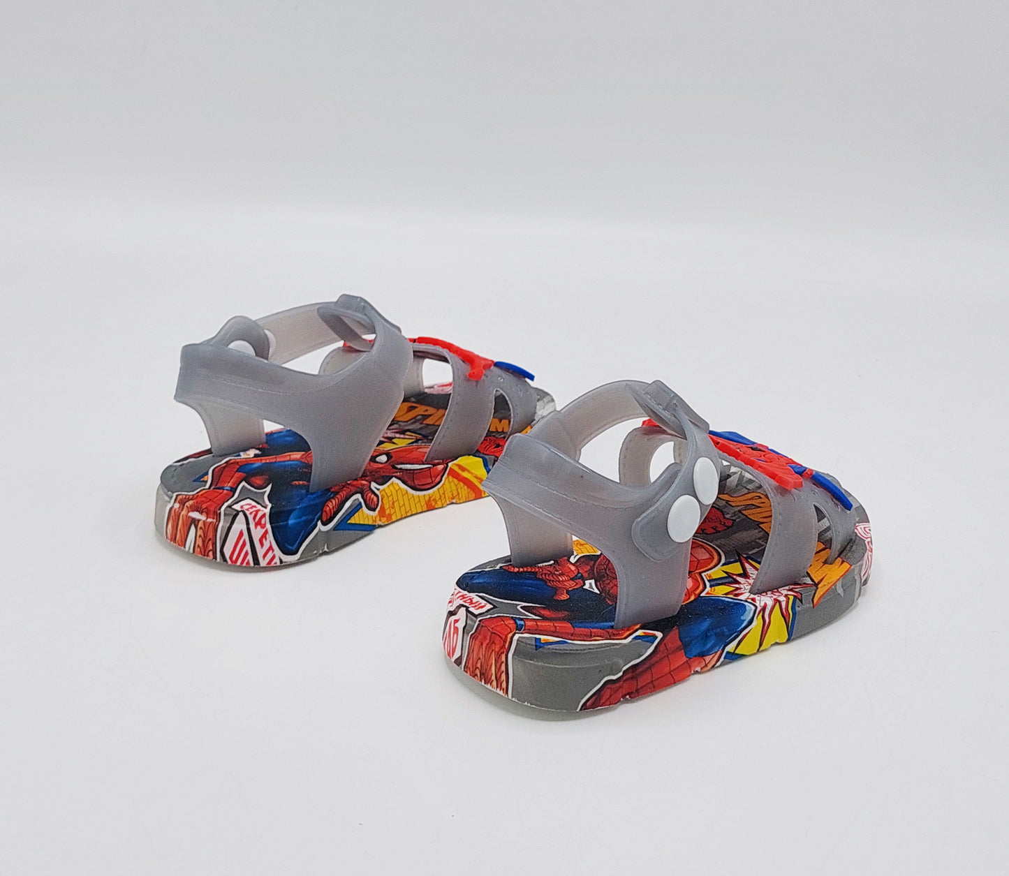Soft Sole Spiderman Theme Sandals for Kids - 2181 (Gray)
