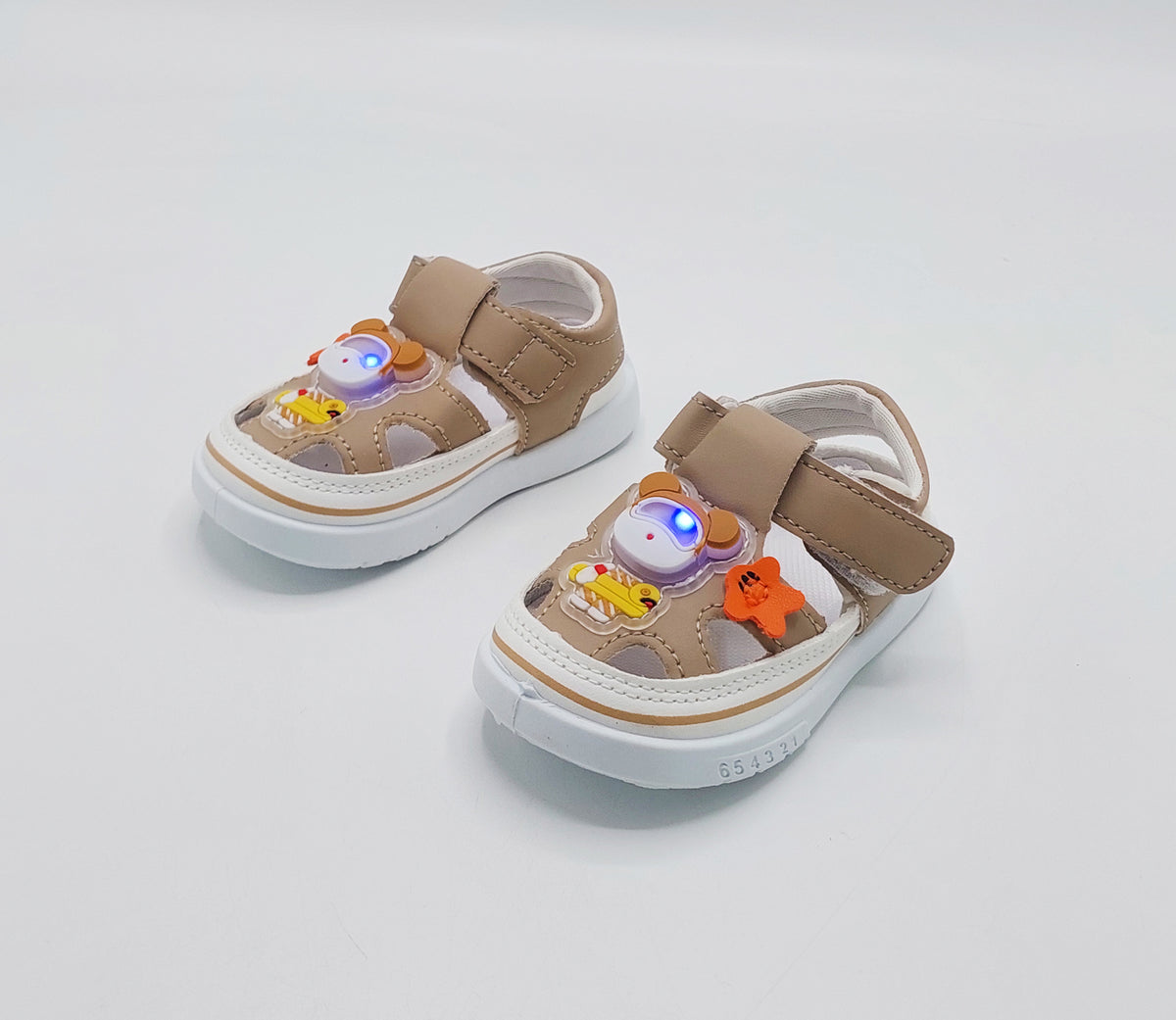 Touch Lights Cute Design Sandals for Kids - GL10 (Beige)