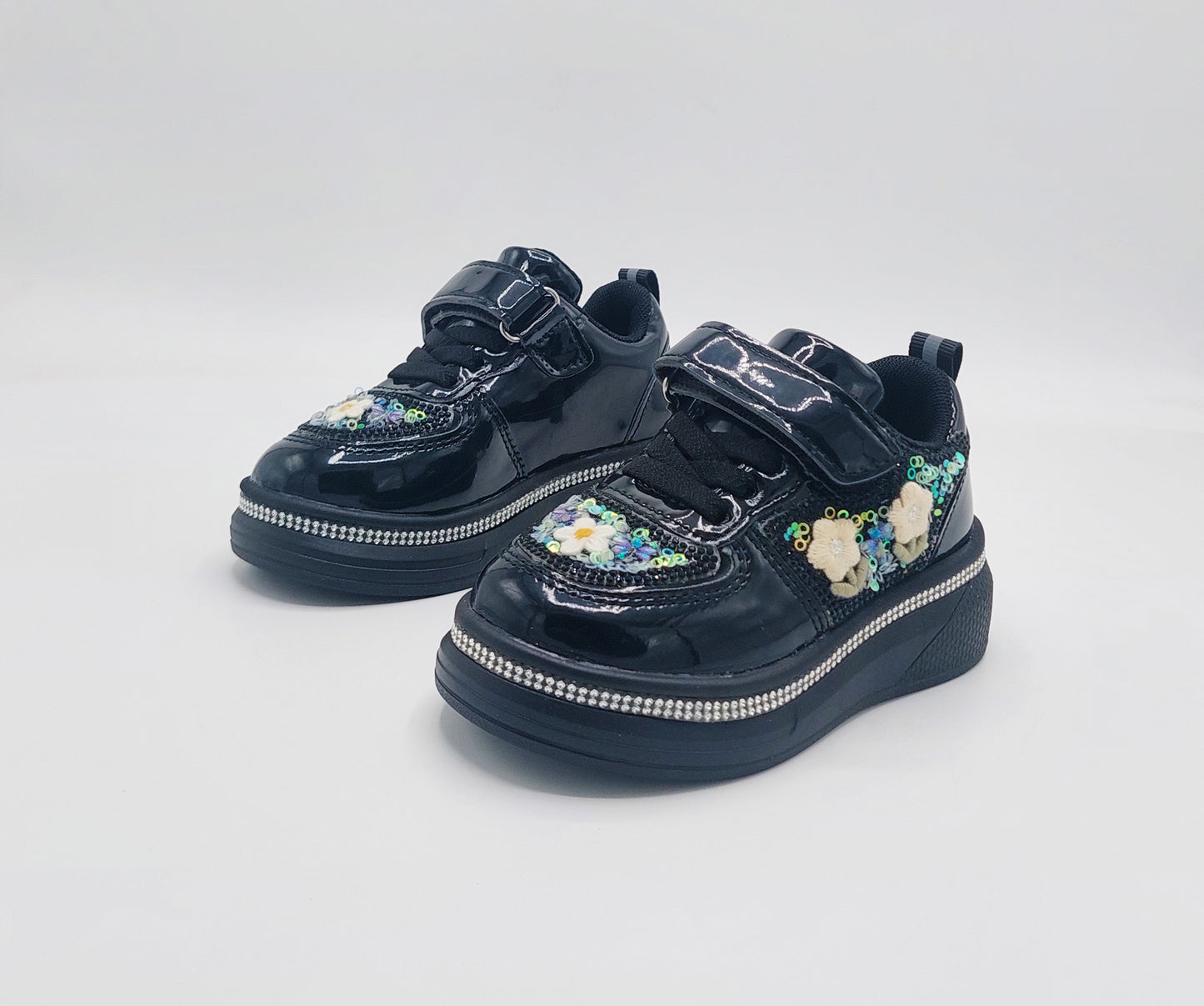 Girls Fancy Look Soft Sneakers for Kids - FMJ215 (Black)