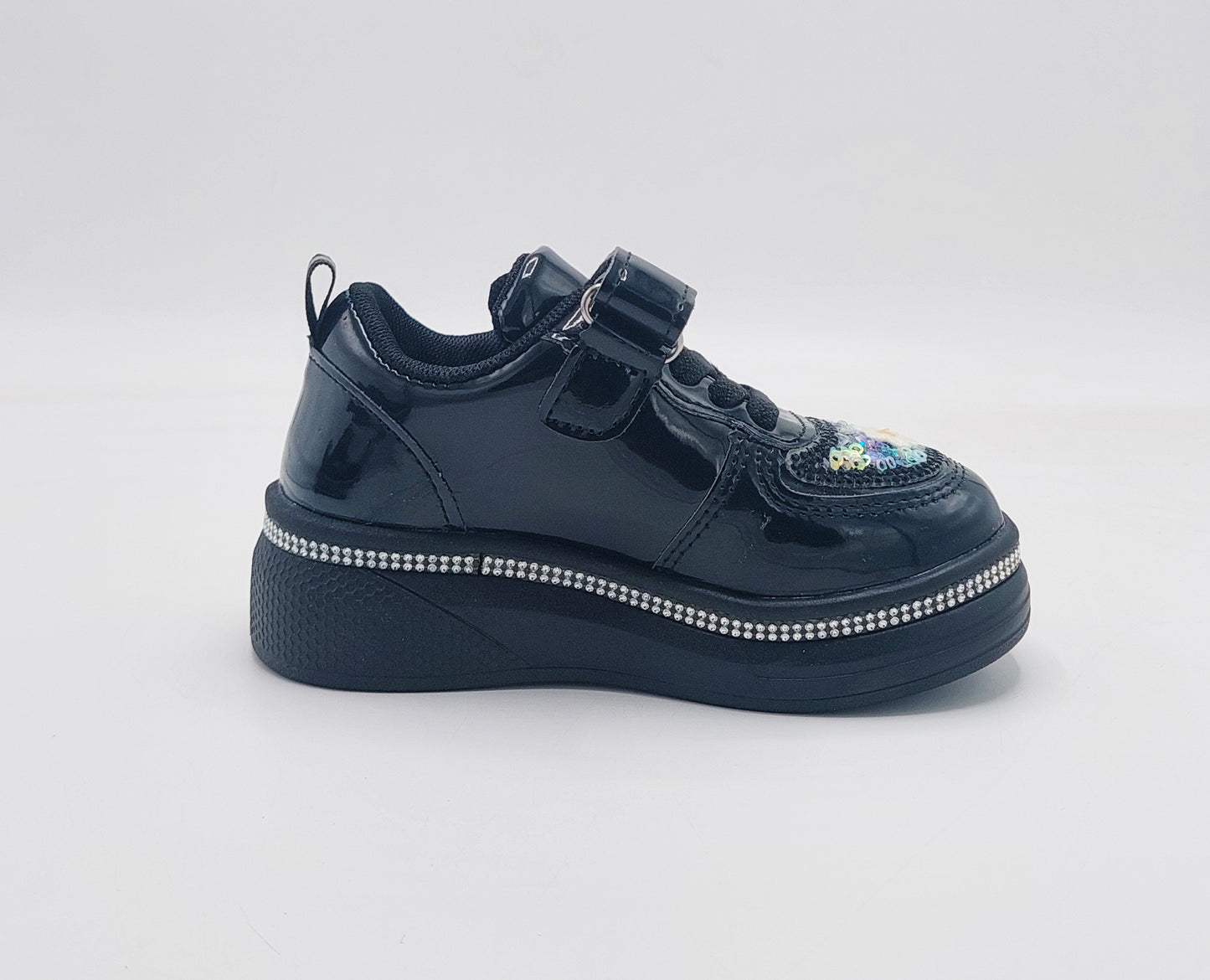 Girls Fancy Look Soft Sneakers for Kids - FMJ215 (Black)