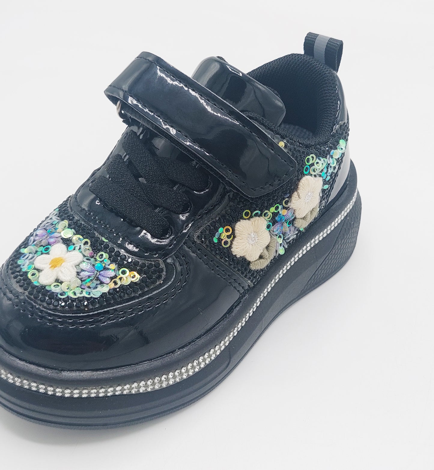 Girls Fancy Look Soft Sneakers for Kids - FMJ215 (Black)