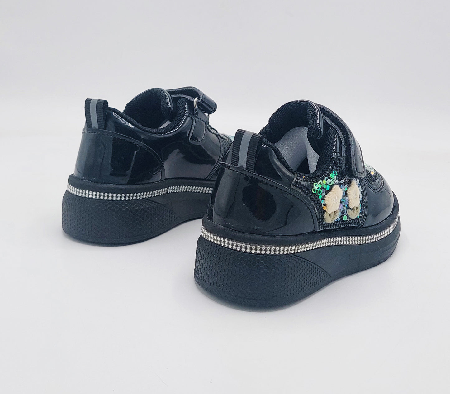 Girls Fancy Look Soft Sneakers for Kids - FMJ215 (Black)