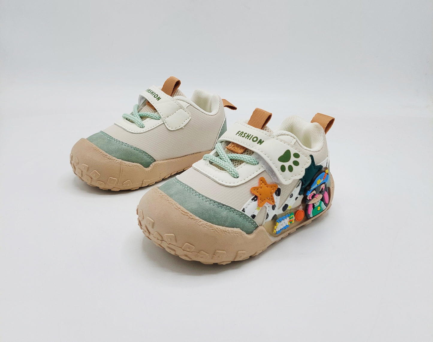 Lights in Sole New Trendy Style Sneakers for Kids - BG01 (Beige)
