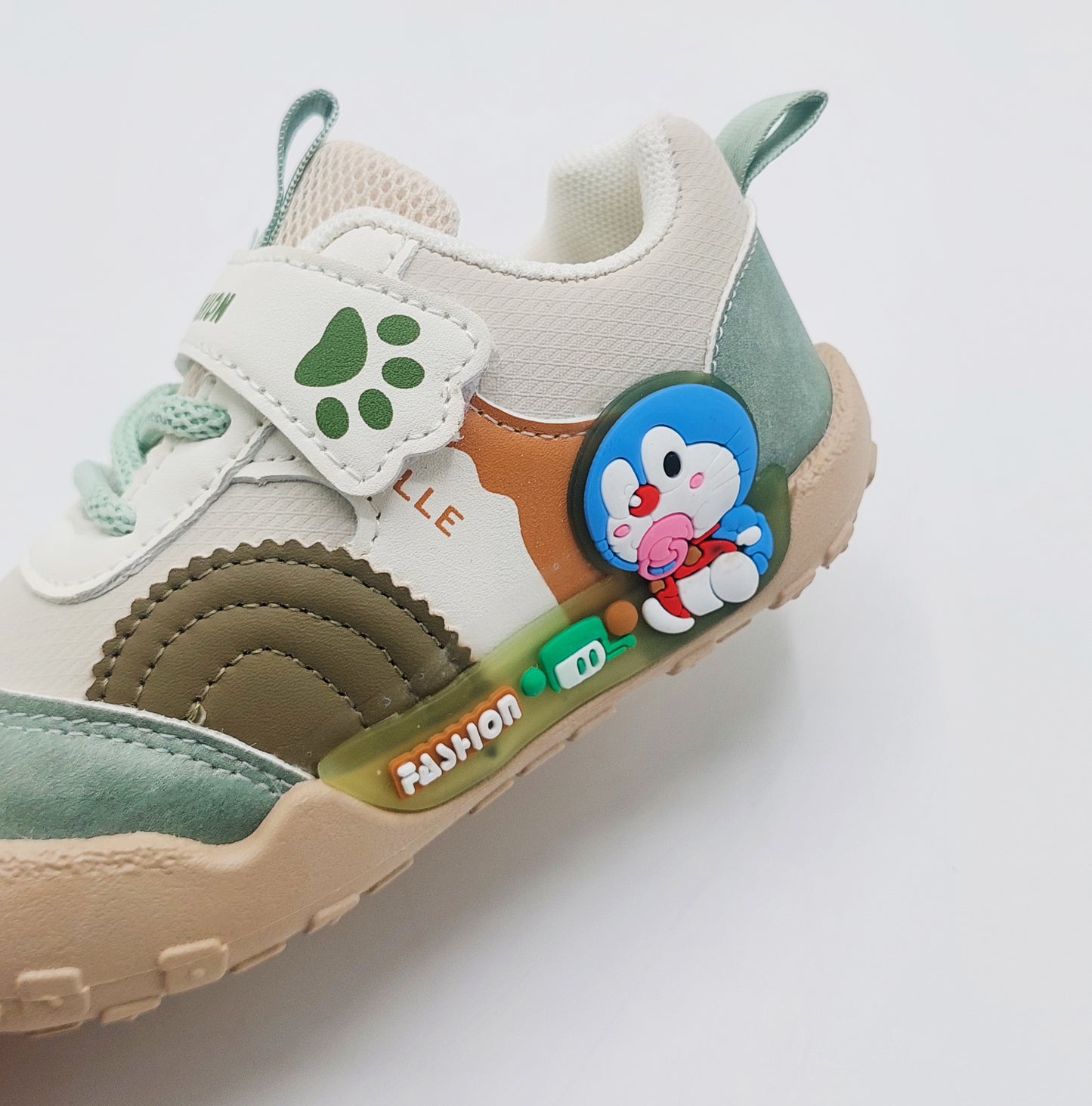Lights in Sole Doraemon Theme Sneakers for Kids - BG05 (Beige)