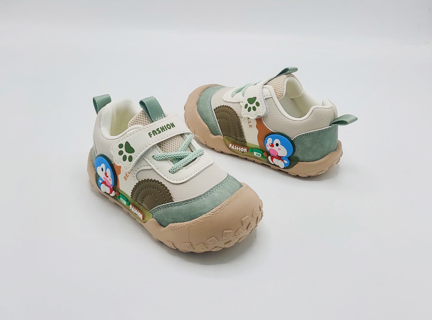 Lights in Sole Doraemon Theme Sneakers for Kids - BG05 (Beige)