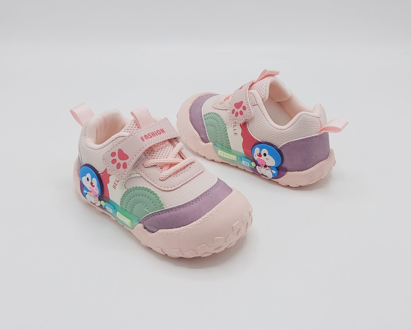 Lights in Sole Doraemon Theme Sneakers for Kids - BG05 (Pink)