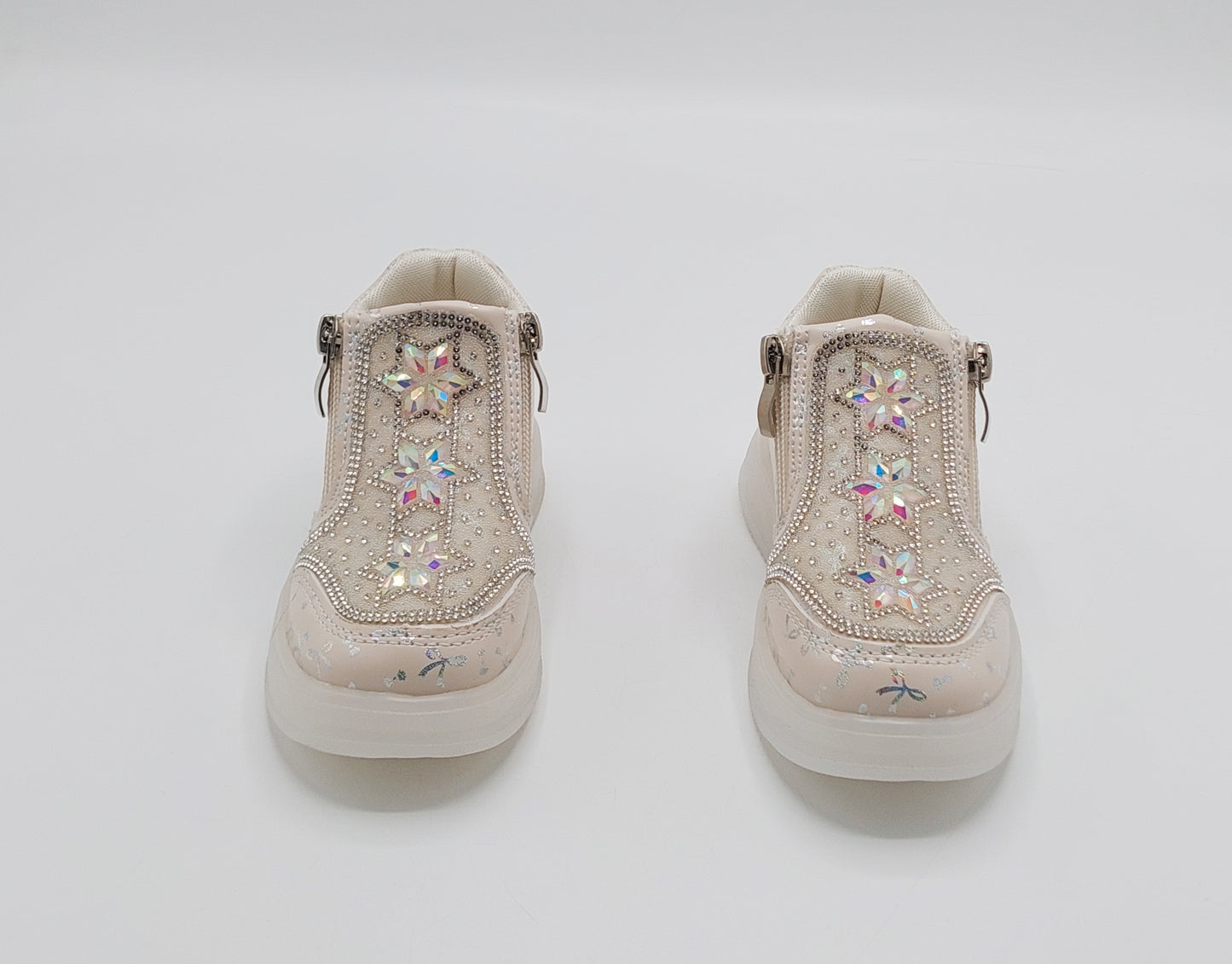 Lights in Sole Fancy Design Sneakers for Kids Girls - MTX201 (Beige)